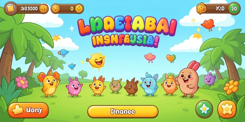 Lingkungan permainan yang imersif dan penuh warna.